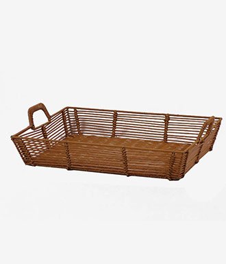 faux rattan tray