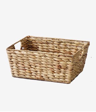 Natural Woven Water Hyacinth Closet Storage Organizer Basket 