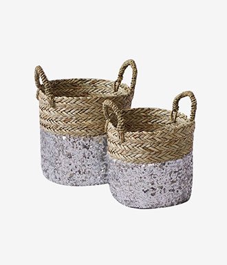 Open Woven Water Hyacinth Basket