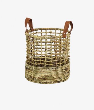 Open Woven Water Hyacinth Basket