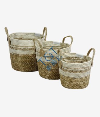 Creative Co-Op Beige & Brown Maize Baskets 