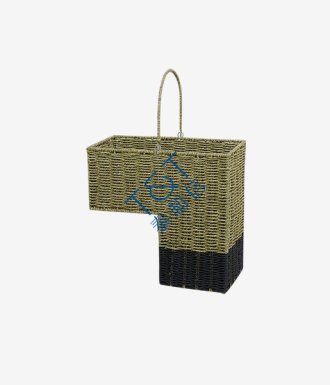 Braided Rope Storage Stair Basket With Handles