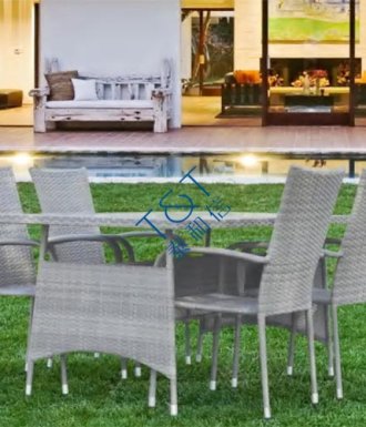 Outdoor Bar Set, Rattan Table and Chairs Dining Lounge Setting, Backrest Chair