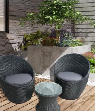 Rattan Stool With Thick Cushion